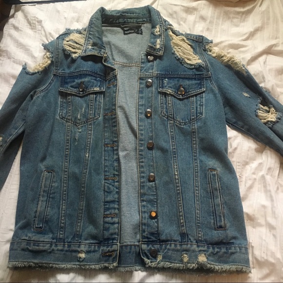 Boohoo Jackets & Blazers - Boohoo Petite distressed denim jacket. Size US 8